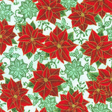 Holiday Flourish - Festive Finery Tossed Poinsettia Mint Yardage