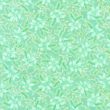 Holiday Flourish - Festive Finery - Holly Mint Yardage