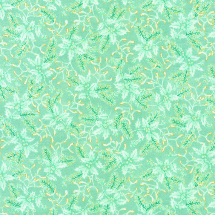 Holiday Flourish - Festive Finery - Holly Mint Yardage
