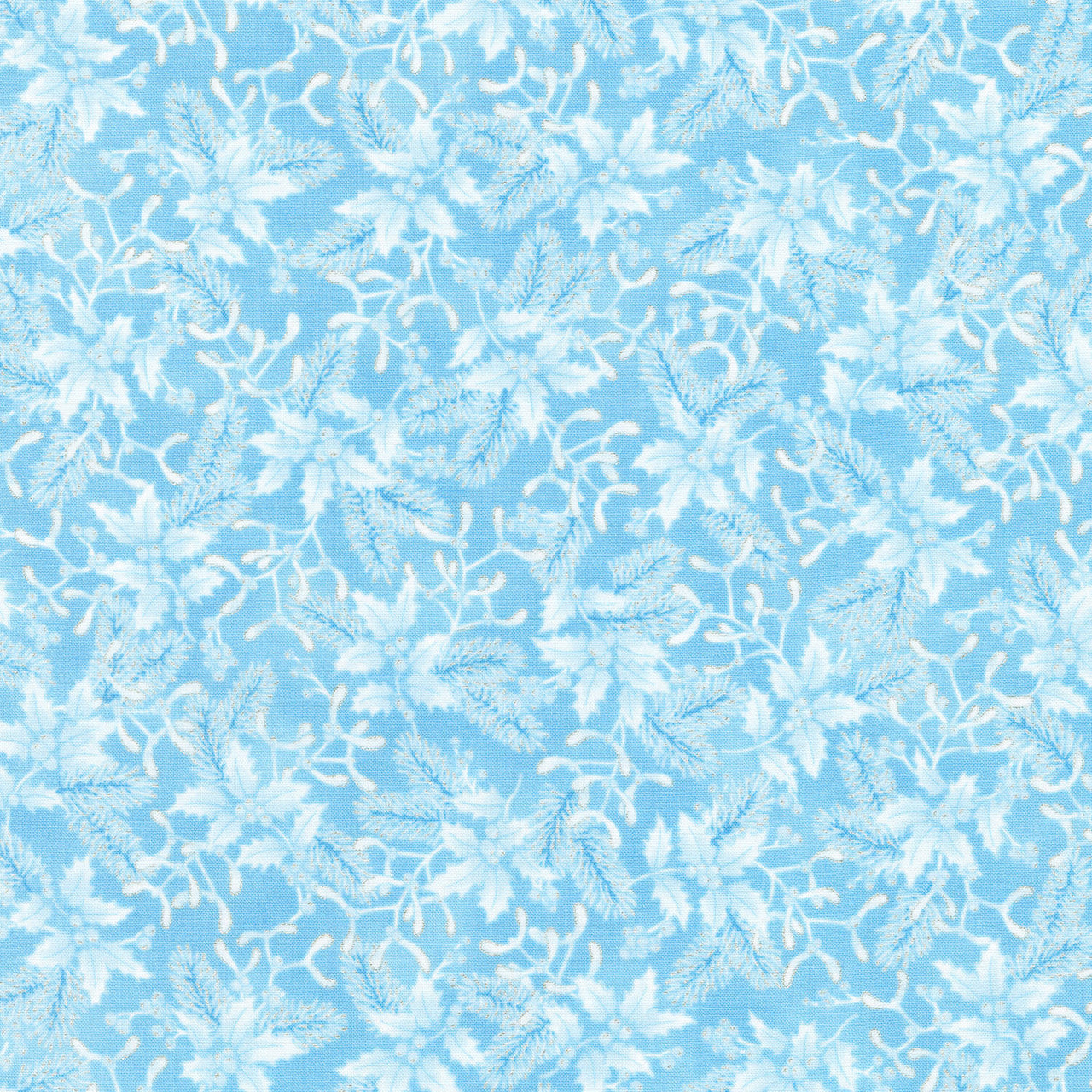 Holiday Flourish - Festive Finery Holly Sky Yardage