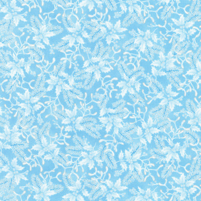 Holiday Flourish - Festive Finery Holly Sky Yardage