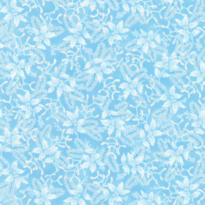 Holiday Flourish - Festive Finery Holly Sky Yardage