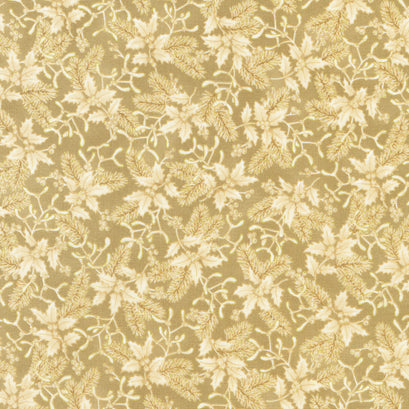 Holiday Flourish - Festive Finery Holly Cream Yardage