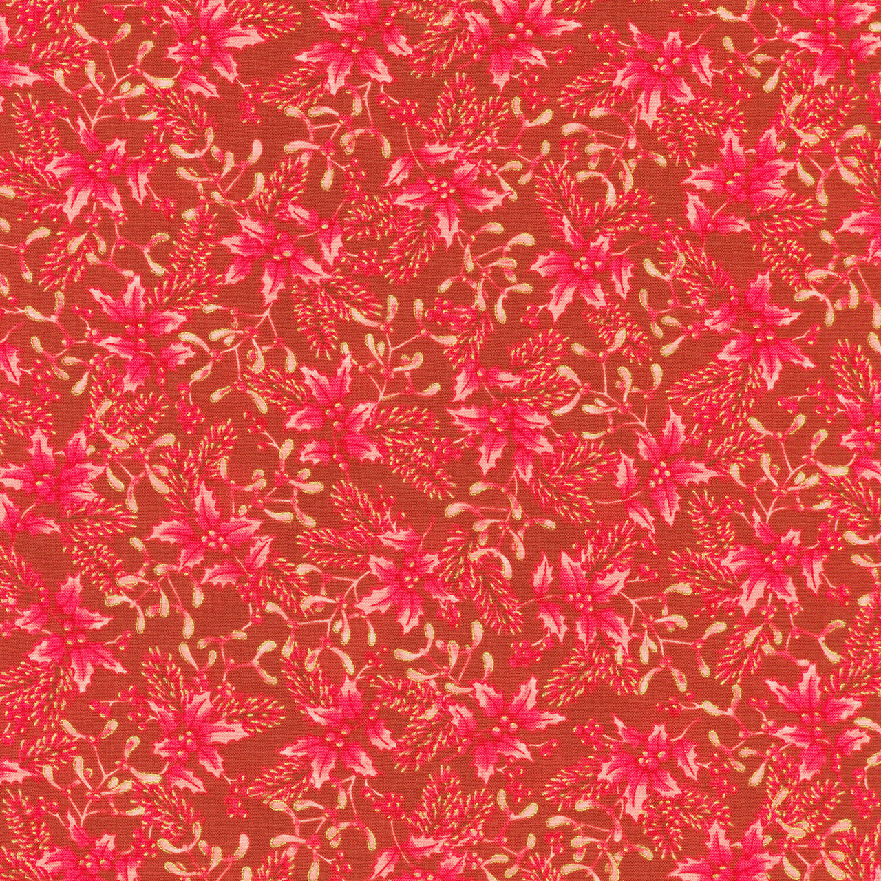 Holiday Flourish - Festive Finery Holly Cranberry Yardage