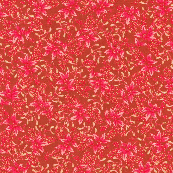 Holiday Flourish - Festive Finery Holly Cranberry Yardage