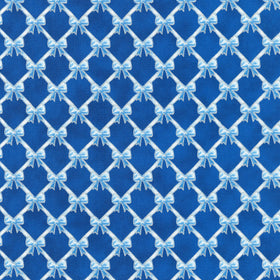 Holiday Flourish - Festive Finery Bows Blue Yardage