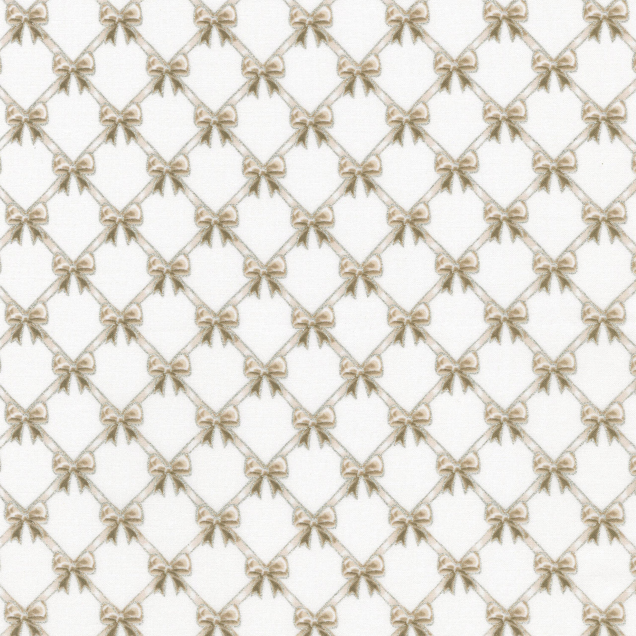 Holiday Flourish - Festive Finery Bows Blanc Yardage