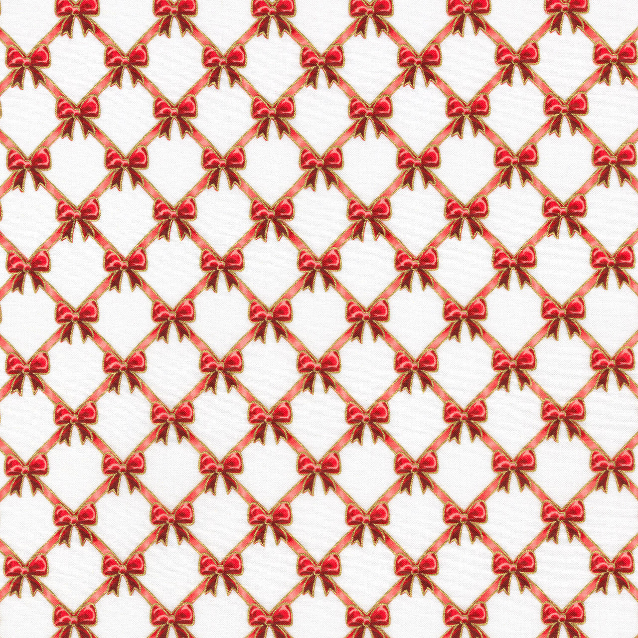 Holiday Flourish - Festive Finery Bows Candy Cane Yardage