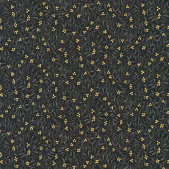 Holiday Flourish - Festive Finery - Black Metallic Yardage