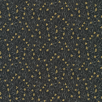 Holiday Flourish - Festive Finery - Black Metallic Yardage
