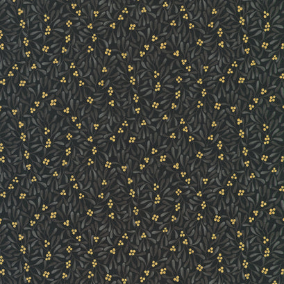 Holiday Flourish - Festive Finery - Black Metallic Yardage