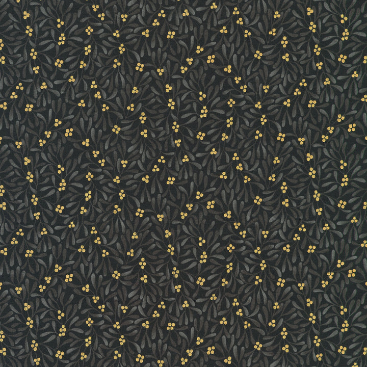 Holiday Flourish - Festive Finery - Black Metallic Yardage