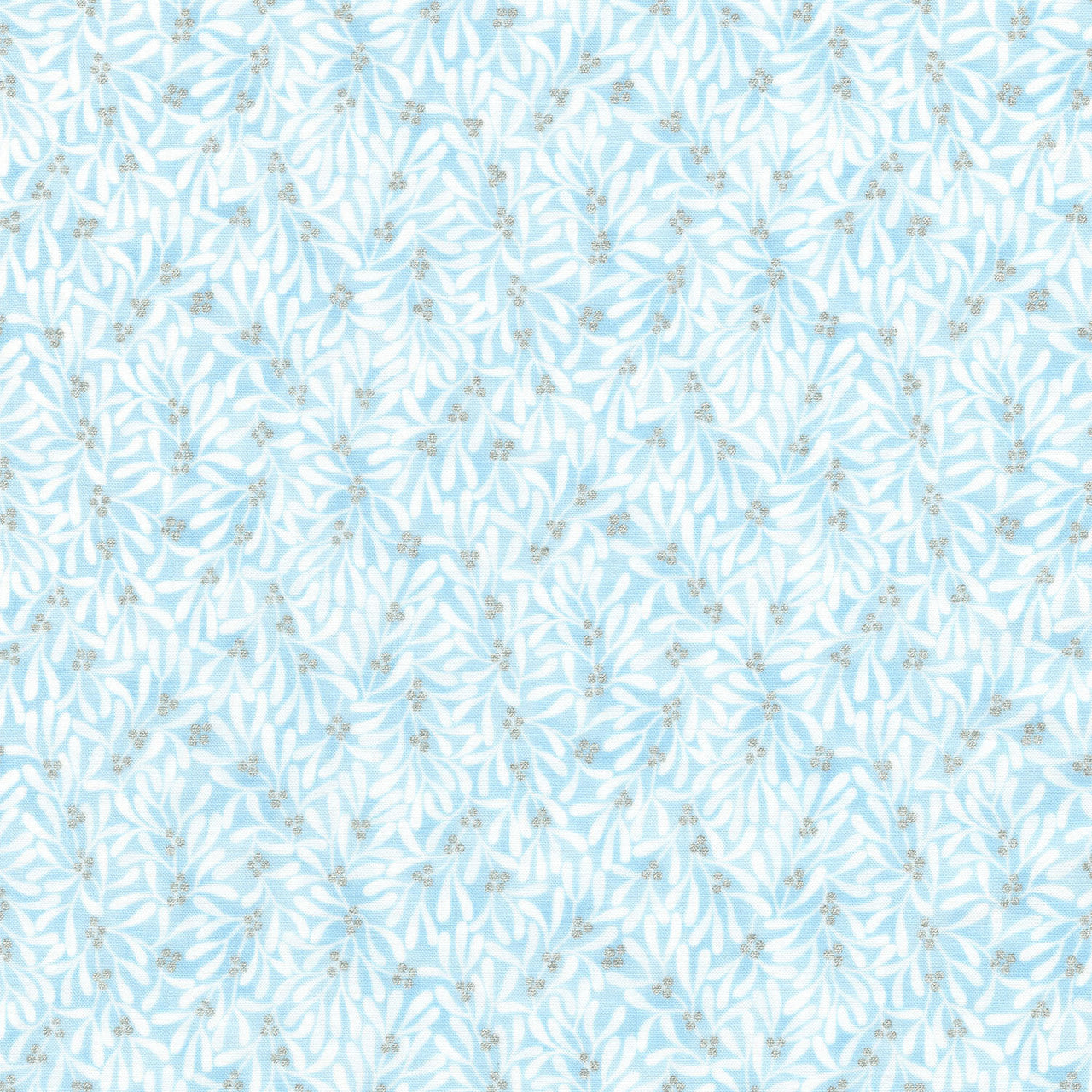 Holiday Flourish-Festive Finery - Sky Metallic Yardage
