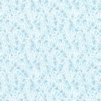 Holiday Flourish-Festive Finery - Sky Metallic Yardage