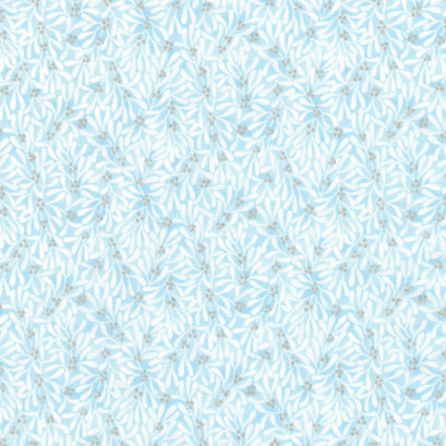 Holiday Flourish-Festive Finery - Sky Metallic Yardage