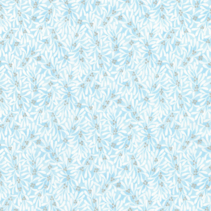 Holiday Flourish-Festive Finery - Sky Metallic Yardage