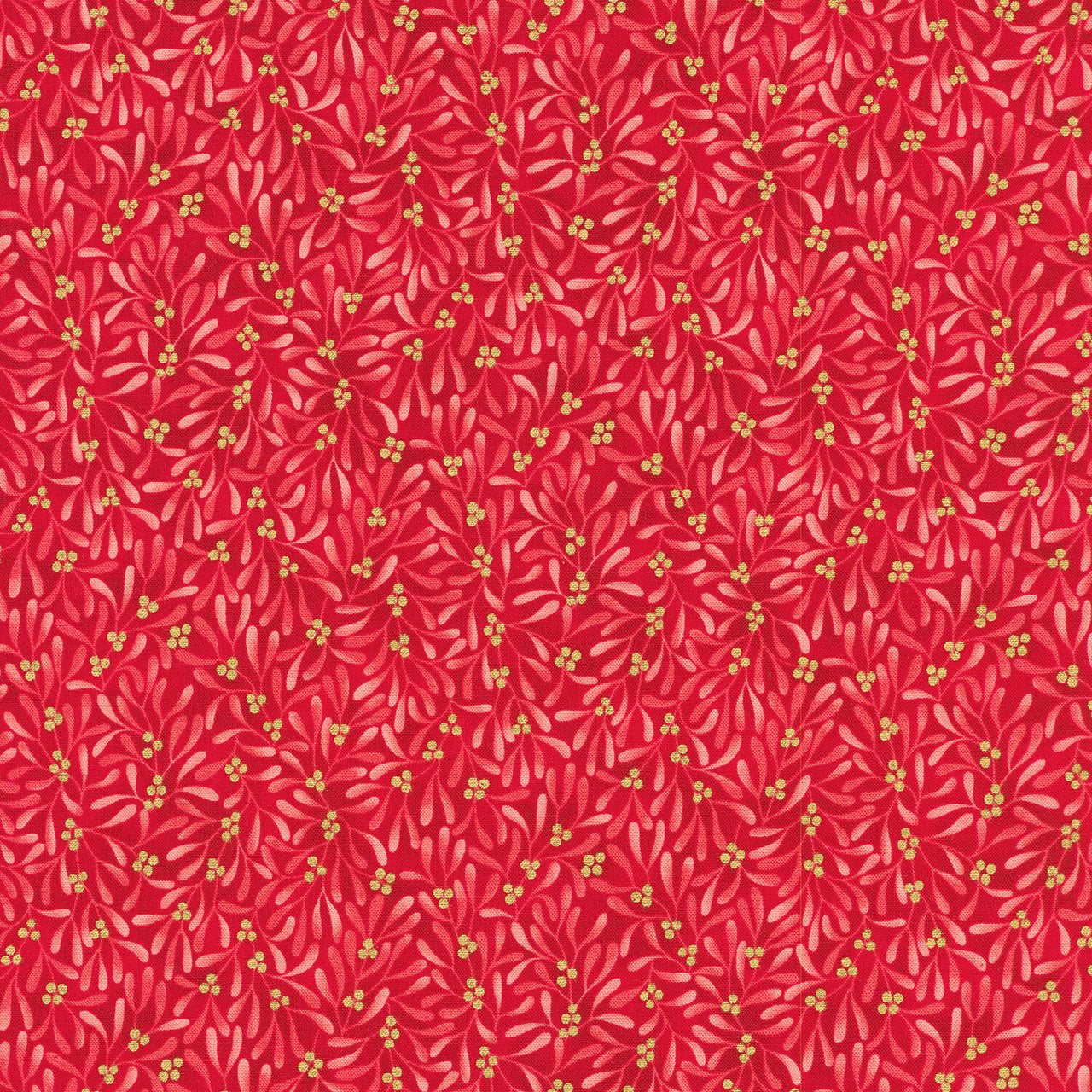 Holiday Flourish - Festive Finery Sprig Crimson Yardage