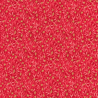 Holiday Flourish - Festive Finery Sprig Crimson Yardage