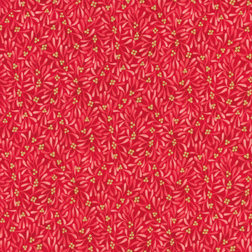 Holiday Flourish - Festive Finery Sprig Crimson Yardage