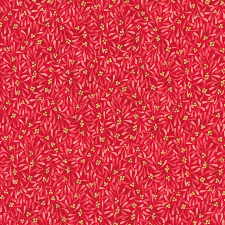 Holiday Flourish - Festive Finery Sprig Crimson Yardage