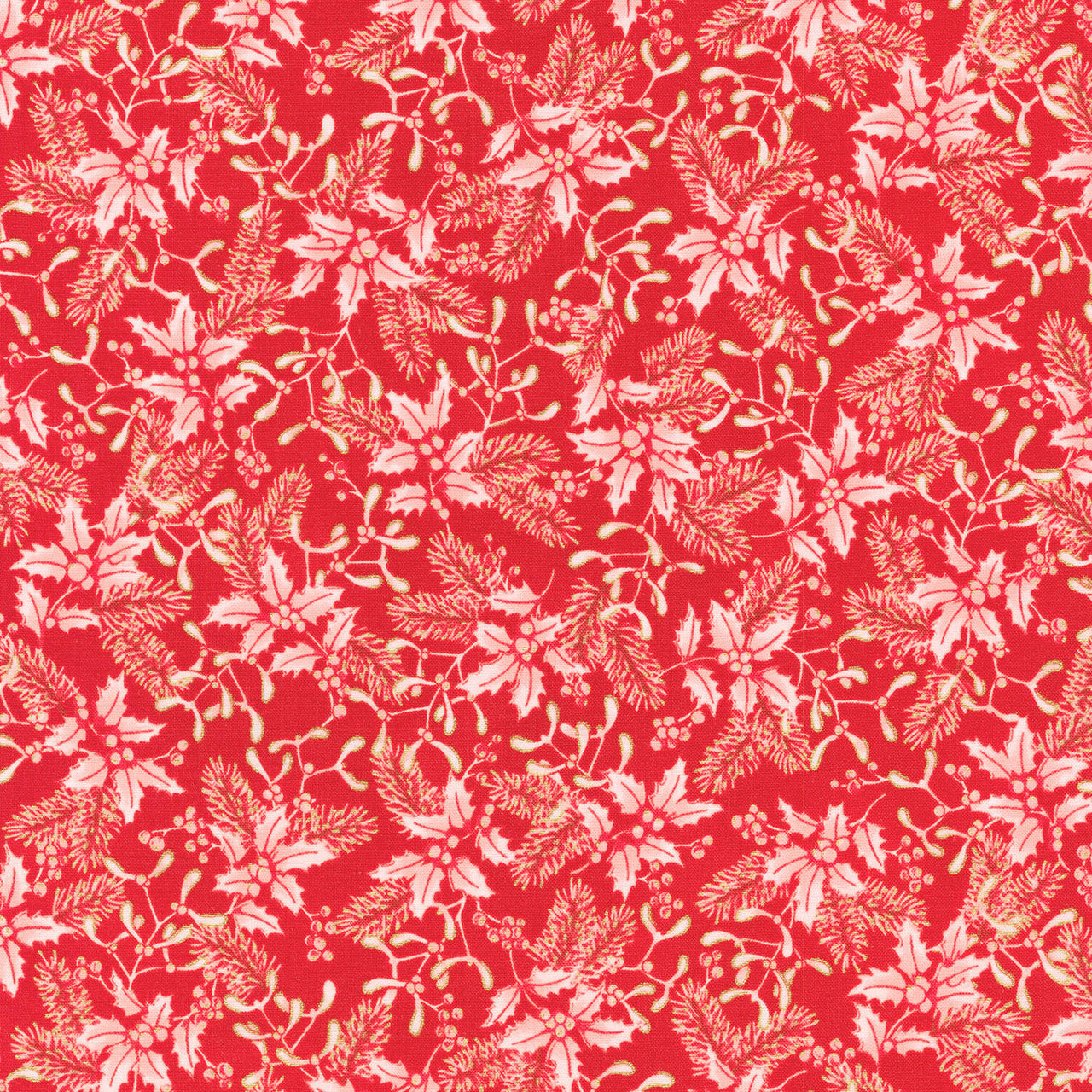 Holiday Flourish - Festive Finery Holly Candy Cane Yardage