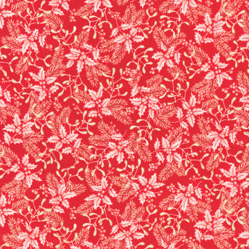 Holiday Flourish - Festive Finery Holly Candy Cane Yardage