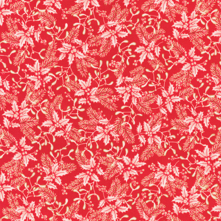 Holiday Flourish - Festive Finery Holly Candy Cane Yardage