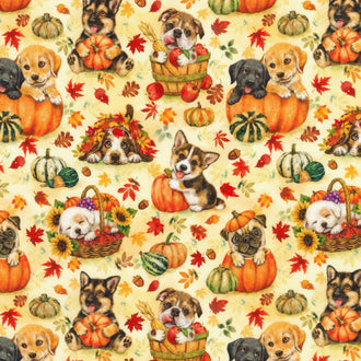 Harvest Pups - Puppies Gold Yardage