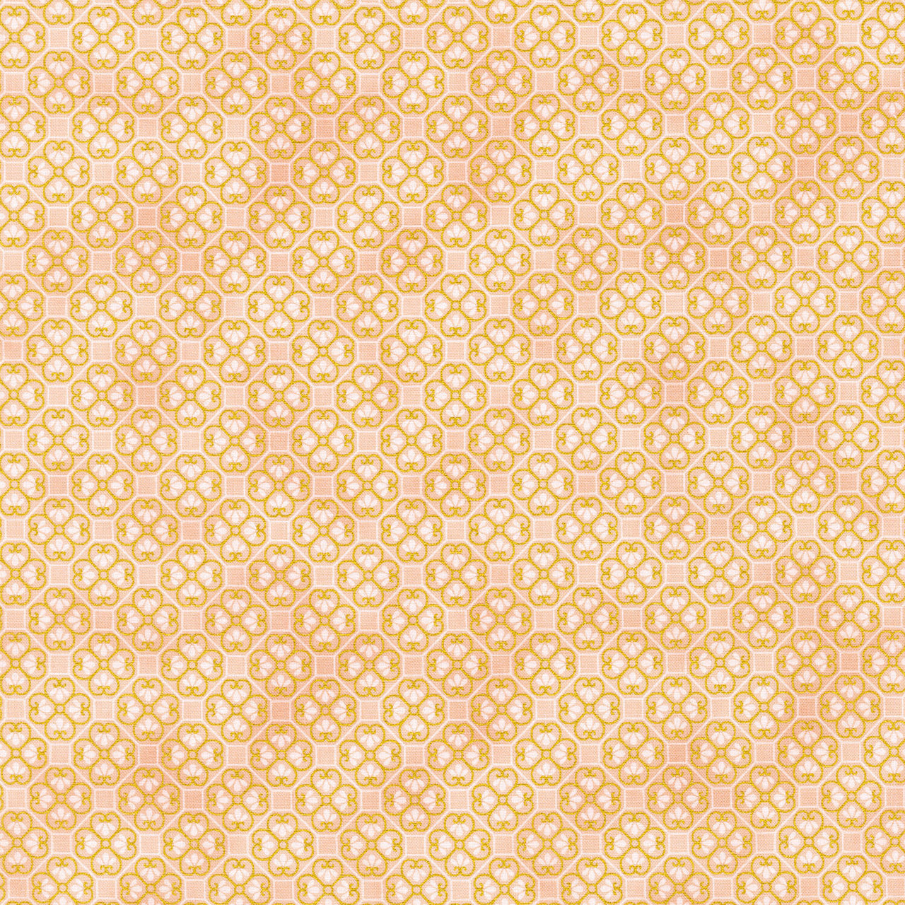 Imperial Collection: Honoka - Tiles Peach Metallic Yardage