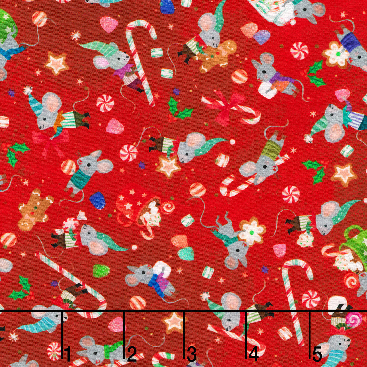 Jingle Pals - Holiday Mice Yardage