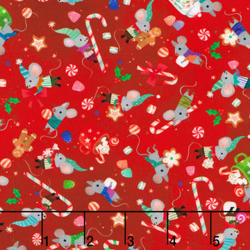 Jingle Pals - Holiday Mice Yardage