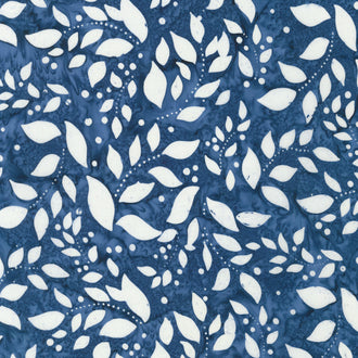 Kasuri - Leaves Denim Yardage