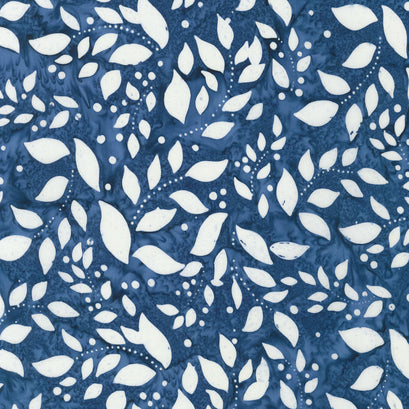 Kasuri - Leaves Denim Yardage