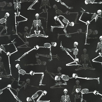 Lights Out - Skeletons Yoga Nightfall Glow in the Dark Yardage