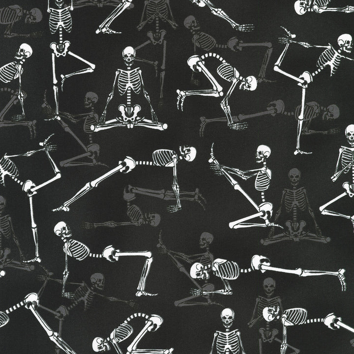 Lights Out - Skeletons Yoga Nightfall Glow in the Dark Yardage
