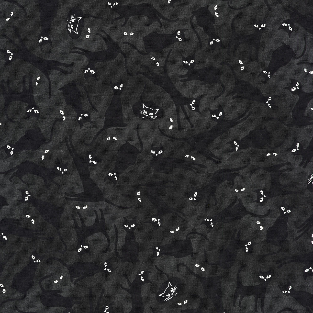 Lights Out - Cats Shadow Glow in the Dark Yardage
