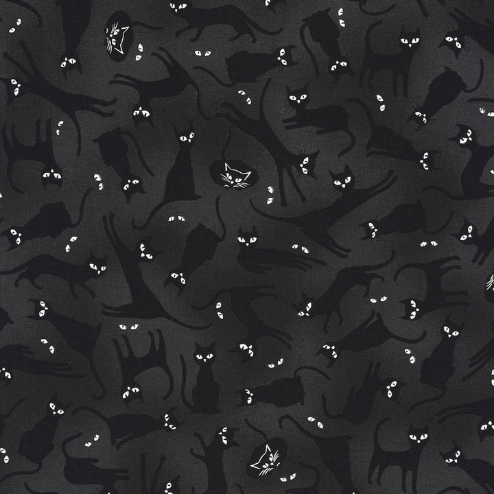 Lights Out - Cats Shadow Glow in the Dark Yardage