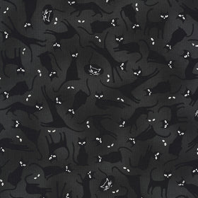 Lights Out - Cats Shadow Glow in the Dark Yardage