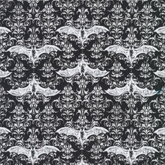 Lights Out - Gothic Bats Licorice Yardage