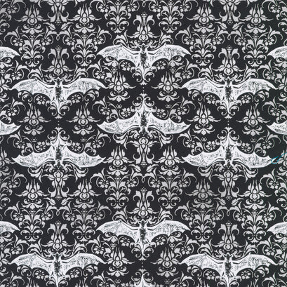 Lights Out - Gothic Bats Licorice Yardage