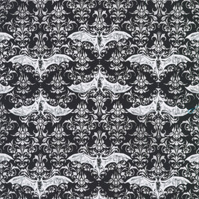 Lights Out - Gothic Bats Licorice Yardage