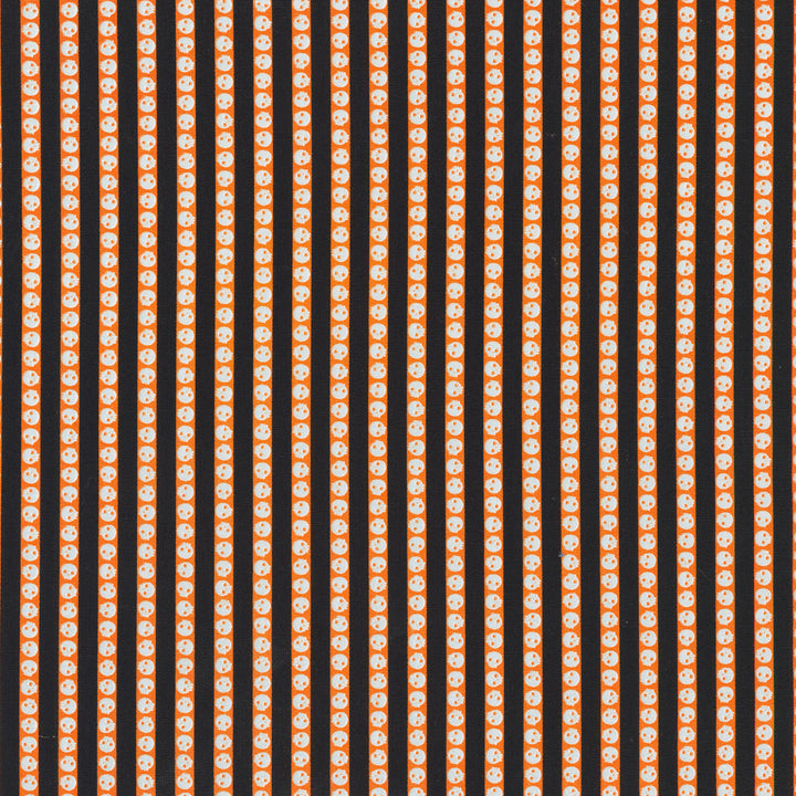 Lights Out - Skeleton Stripe Pumpkin Yardage