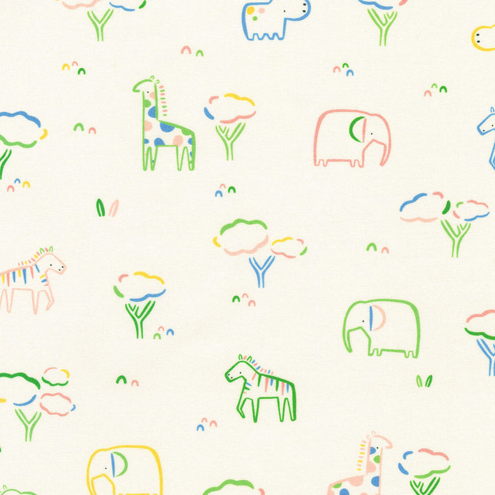 Little Safari - Animals Natural Yardage
