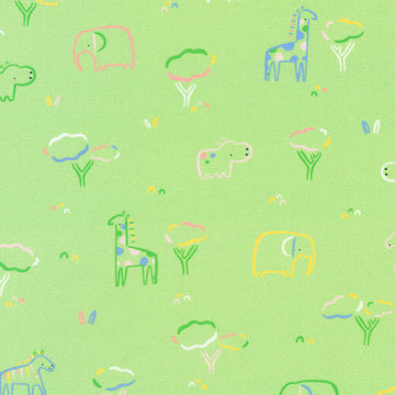 Little Safari - Animal Grazing Mint Yardage