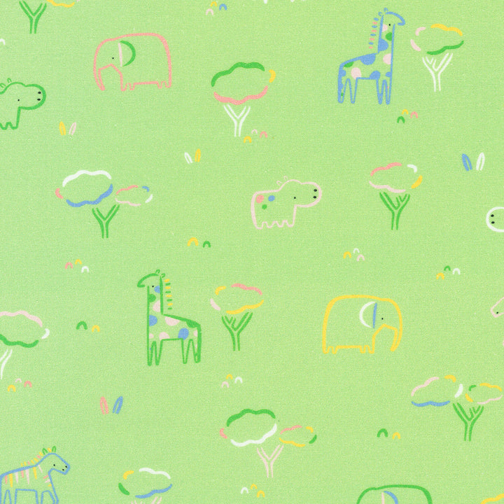 Little Safari - Animal Grazing Mint Yardage