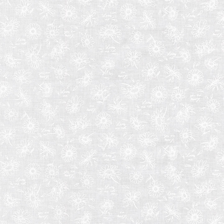 Mini Madness - Daisies White Yardage