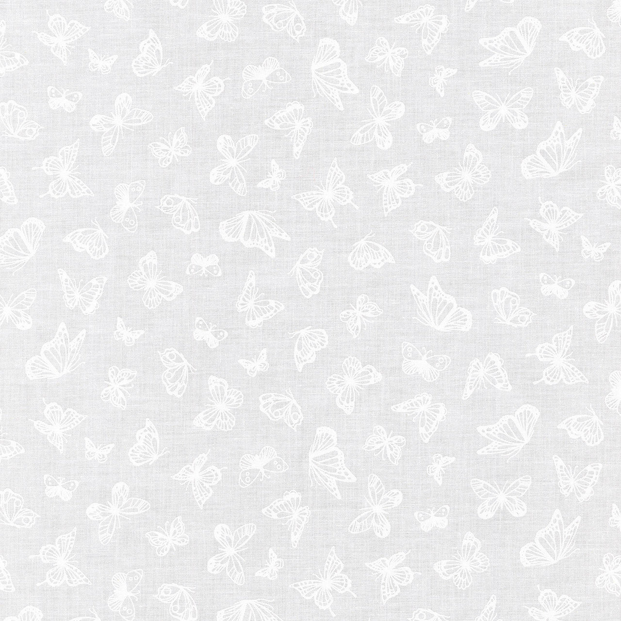 Mini Madness - Butterflies White Yardage