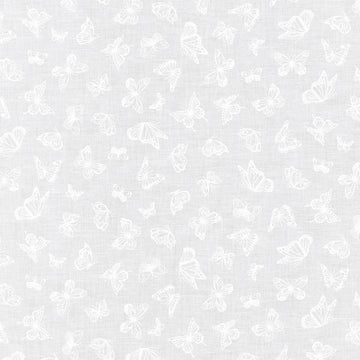 Mini Madness - Butterflies White Yardage