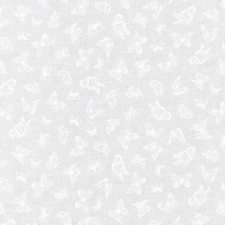 Mini Madness - Butterflies White Yardage
