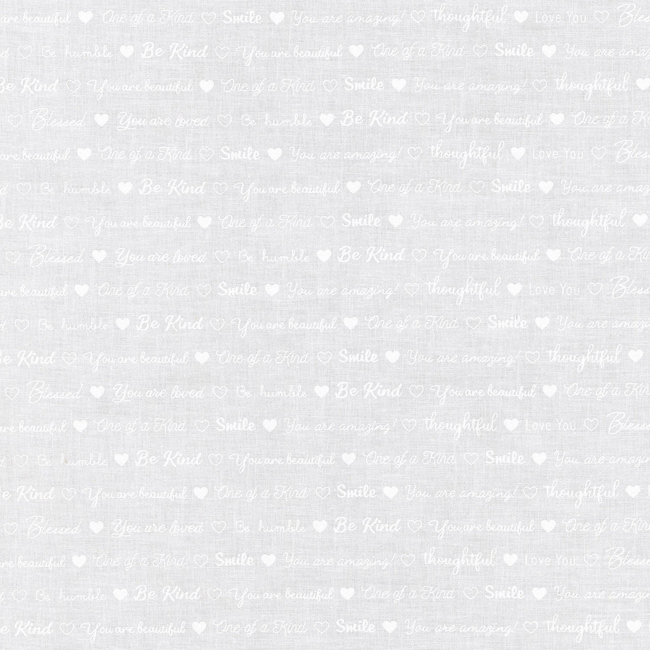 Mini Madness - Love Notes White Yardage